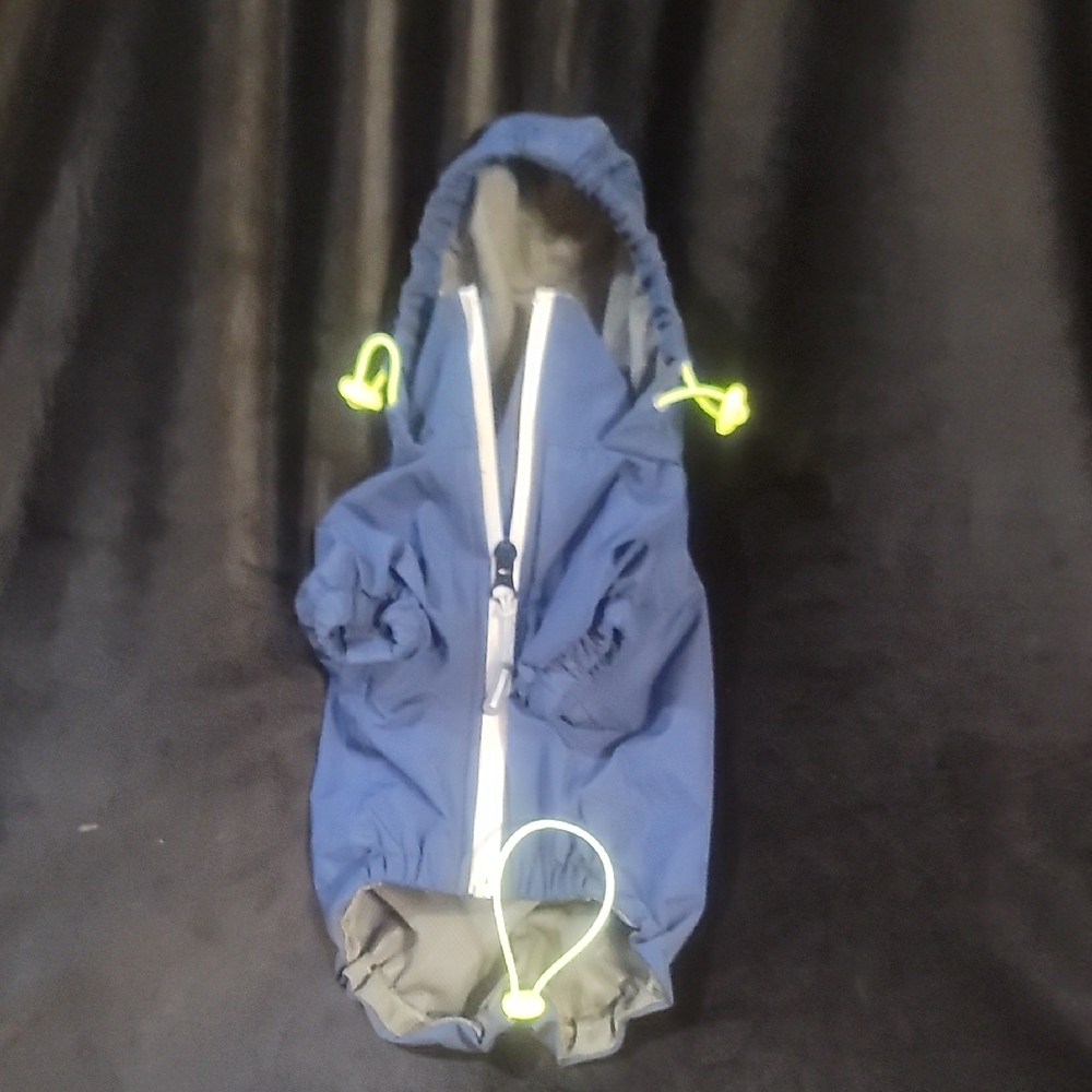 Blue Dog Raincoat with Hood